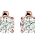 Cercei Stud Solitaire cu Moissanite de 0.94 ct din 18k Aur Roz - Castelo.ro