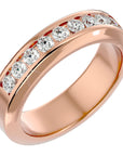 Verighetă Chloé cu Bandă De Moissanite de 0.74 CT din 18k Aur Roz - Castelo.ro