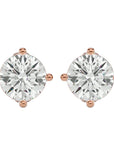 Cercei Stud Cu Diamante Create în Laborator Tăietură Rotundă Briliantă de 1.05 ct din 18k Aur Roz - Castelo.ro