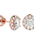 Cercei din Aur 14k Cu Moissanite Stud de 1.06 ct din 14k Aur Roz - Castelo.ro