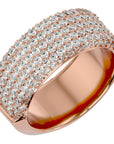 Inel Clasic Pavé din Aur 14k cu Moissanite de 1.93 ct din 14k Aur Roz - Castelo.ro
