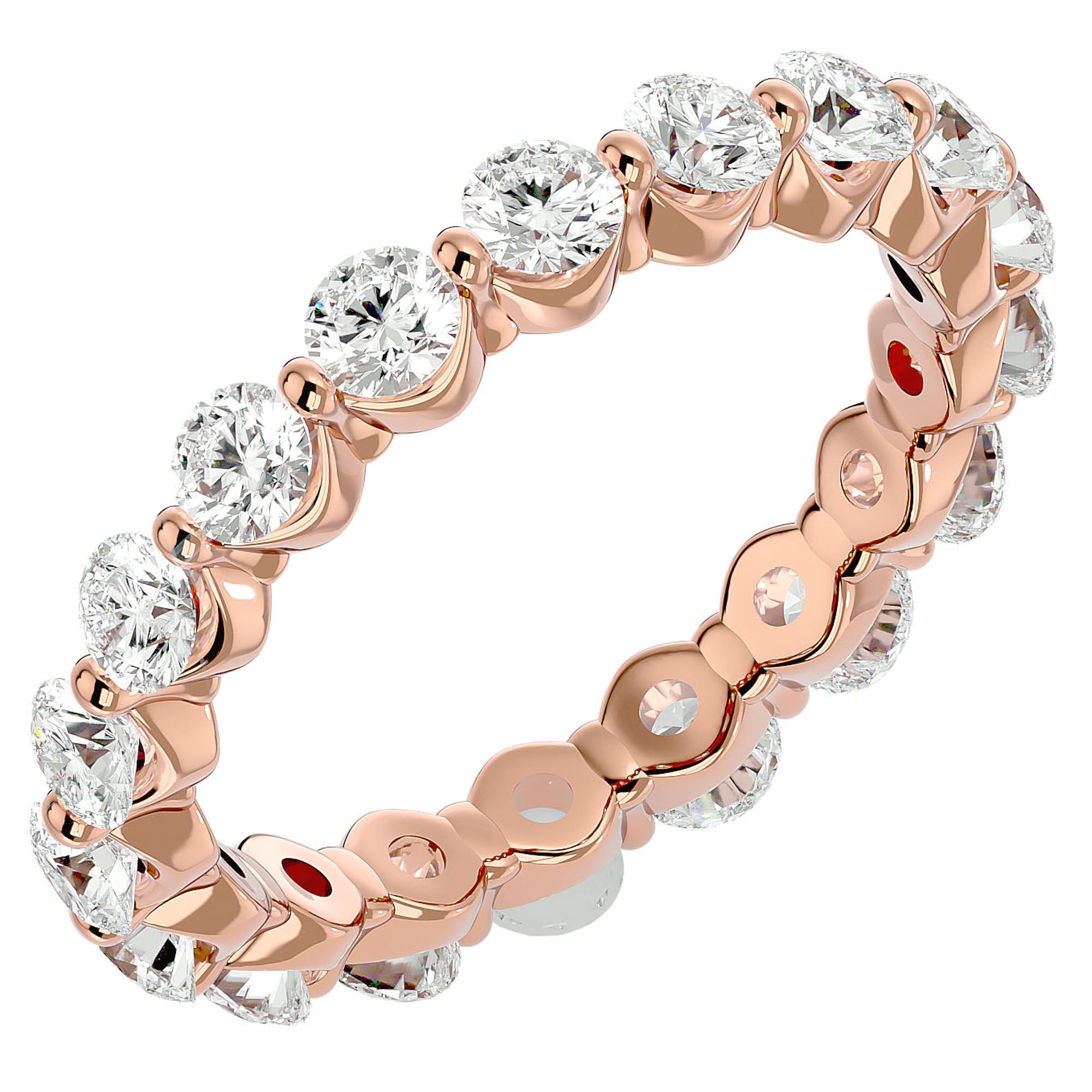 Inel Eternity cu Diamante Naturale de 2.01 ct din 18k Aur Roz - Castelo.ro
