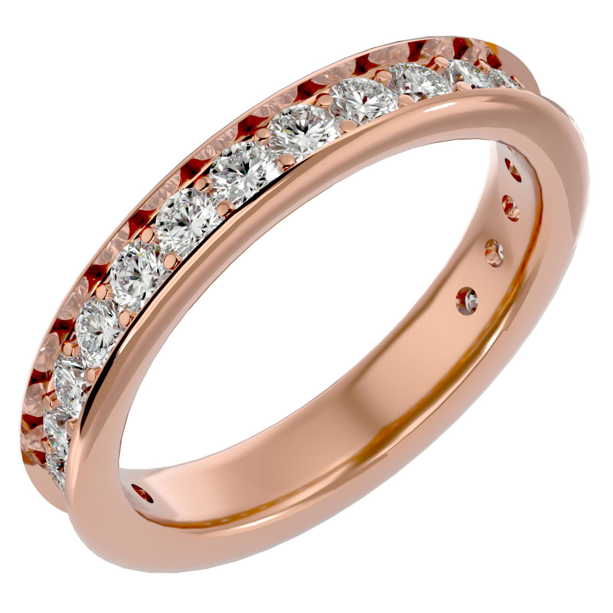 Verighetă cu Diamante Naturale Eternity de 1.12 ct din 18k Aur Roz - Castelo.ro