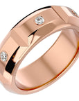 Verighetă din Aur 14k cu Bandă De Diamante Naturale de 0.18 ct din 14k Aur Roz - Castelo.ro