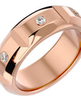 Verighetă din Aur 14k cu Bandă De Diamante Naturale de 0.18 ct din 14k Aur Roz - Castelo.ro