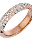 Inel Triplu Micro Pavé cu Diamante Create în Laborator de 0.90 ct din 18k Aur Roz - Castelo.ro