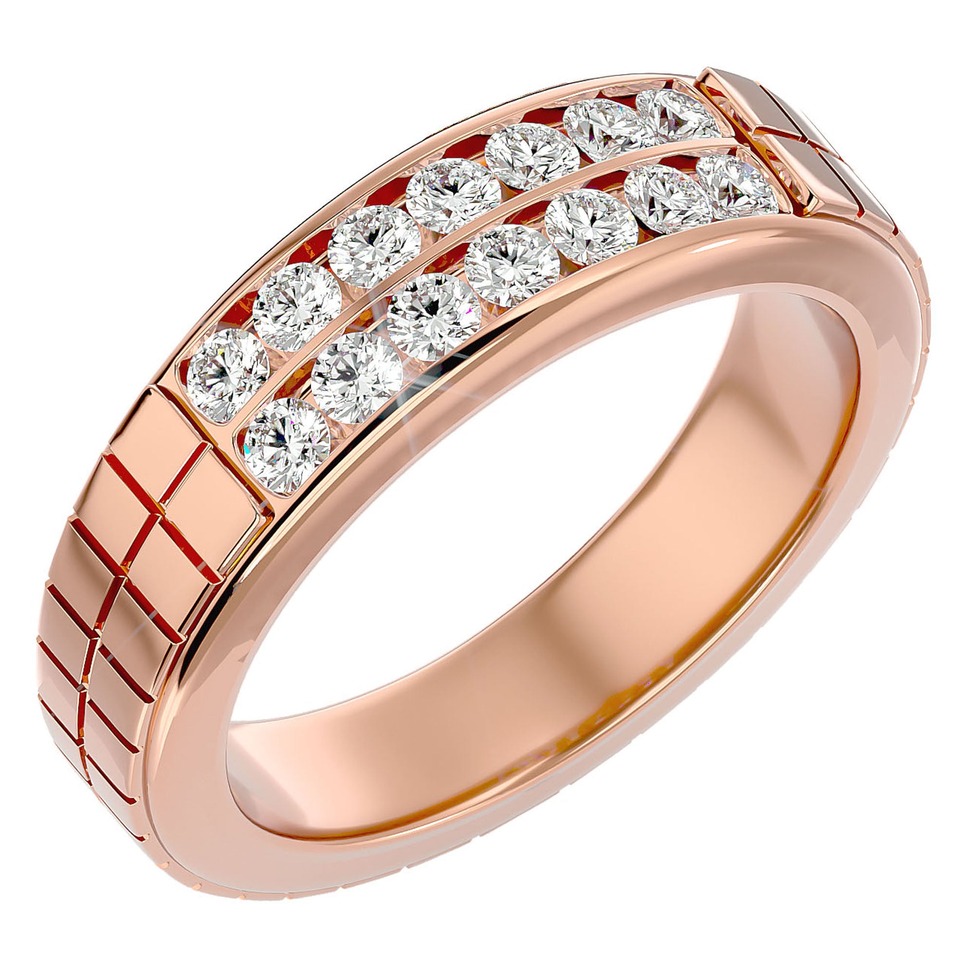 Inel Etern Dual cu Moissanite de 0.82 ct din 18k Aur Roz - Castelo.ro