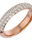 Inel Triplu Micro Pavé cu Moissanite de 0.90 ct din 18k Aur Roz - Castelo.ro