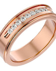 Verighetă Céline cu Bandă De Moissanite de 0.31 ct din 18k Aur Roz - Castelo.ro