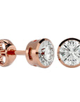 Cercei din Aur 14k cu Diamant Creat în Laborator In Montură Bezel de 1.18 ct din 14k Aur Roz - Castelo.ro