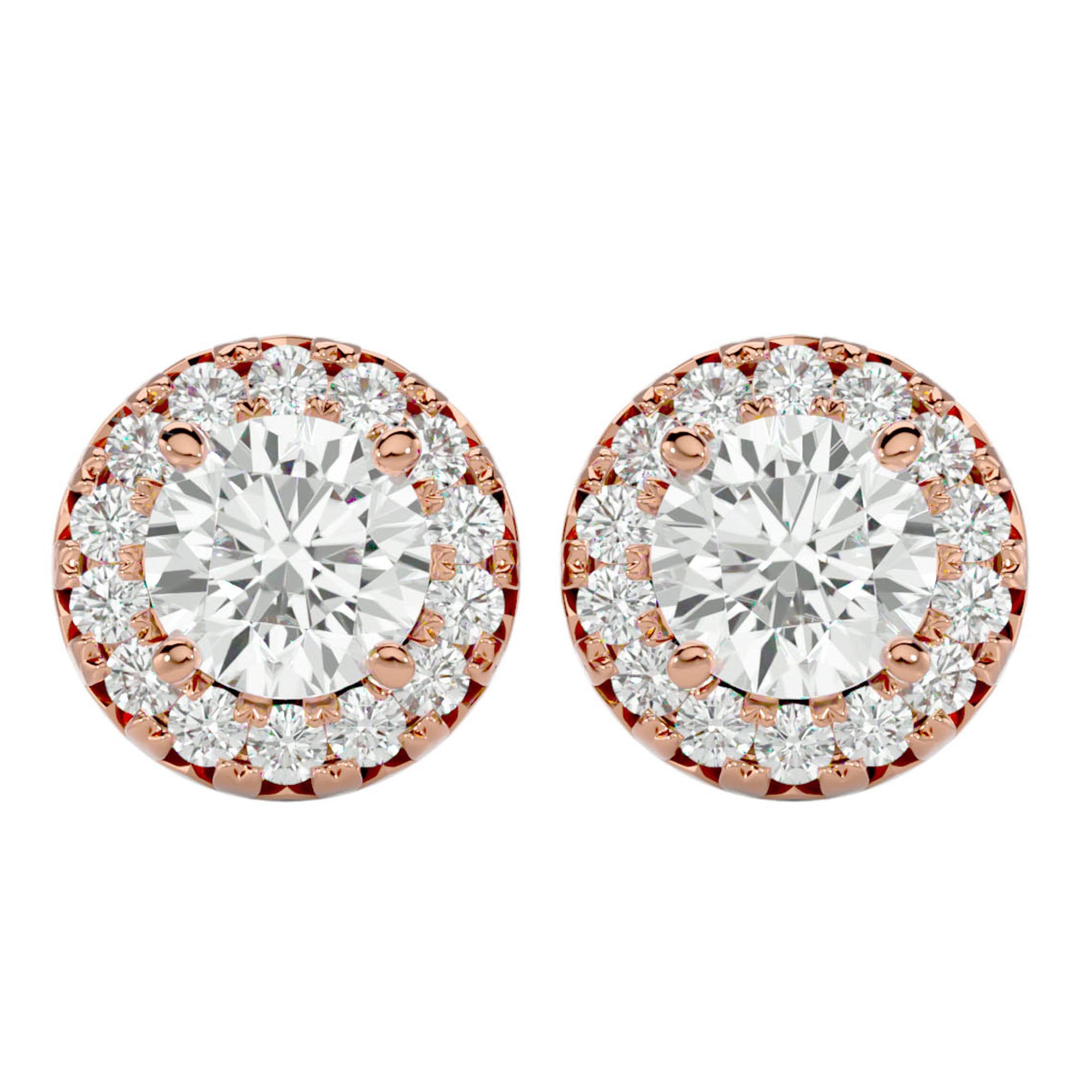 Cercei Delicați Aurora Cu Moissanite de 0.99 ct din 18k Aur Roz - Castelo.ro
