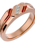 Verighetă din Aur 14k cu Tăietură si Diamante Naturale de 0.18 ct din 14k Aur Roz - Castelo.ro