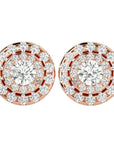 Cercei Halo Distins Cu Moissanite de 1.97 ct din 18k Aur Roz - Castelo.ro