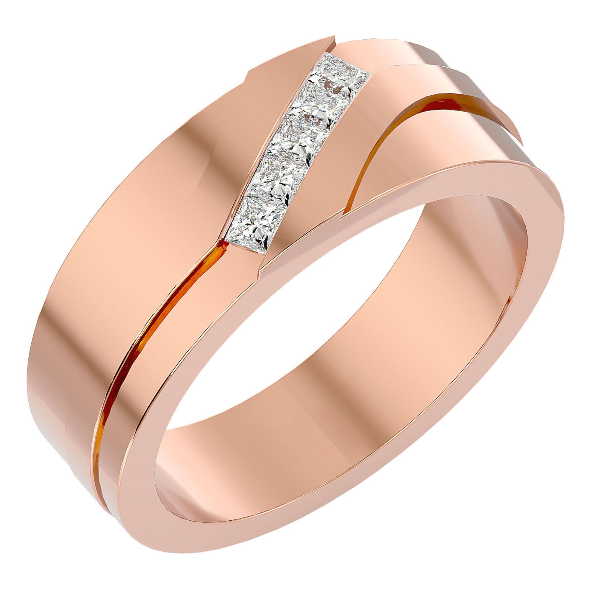Verighetă Prestigiu cu Moissanite de 0.36 ct din 18k Aur Roz - Castelo.ro