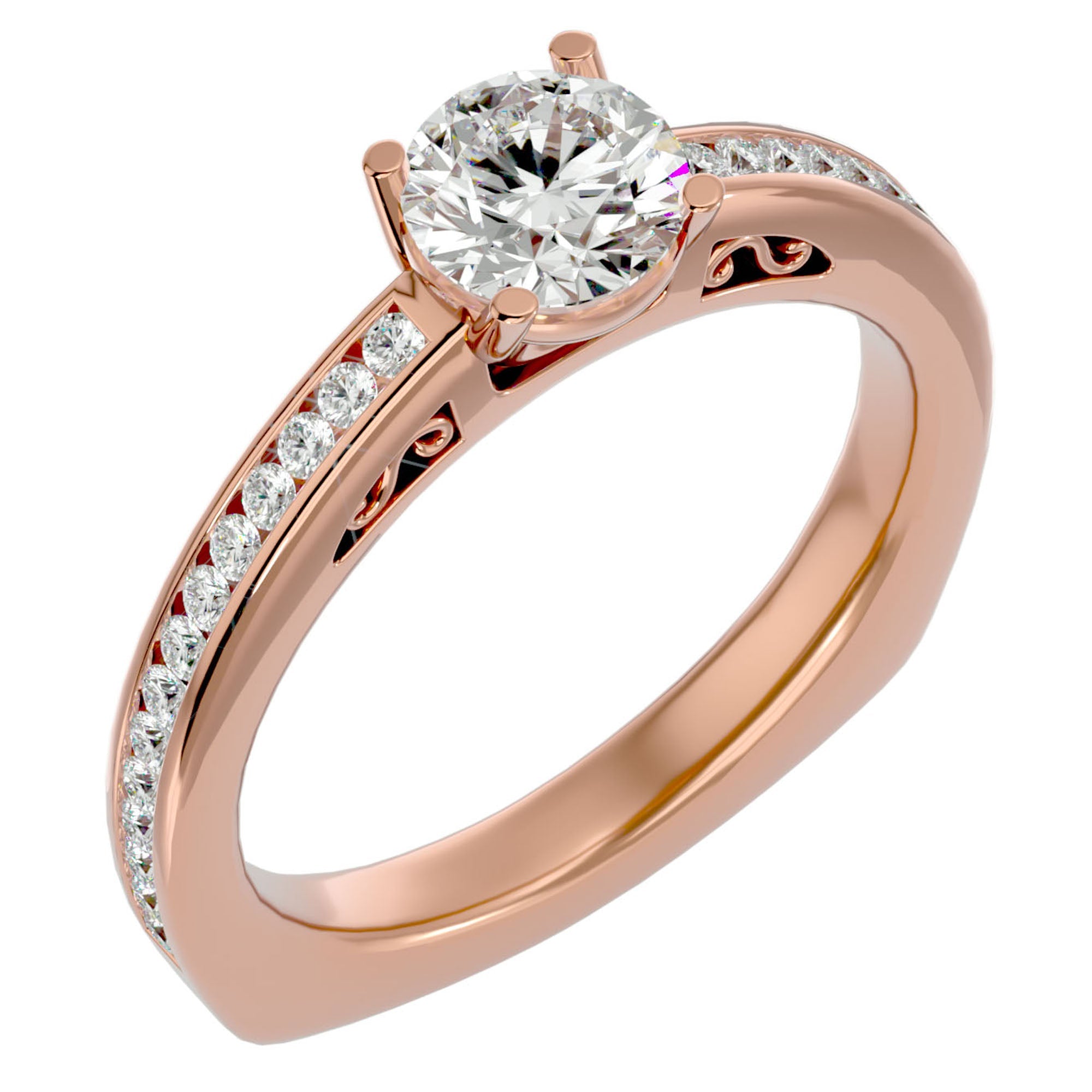 Inel de Logodnă Bastille cu Moissanite de 1.27 ct din 18k Aur Roz - Castelo.ro