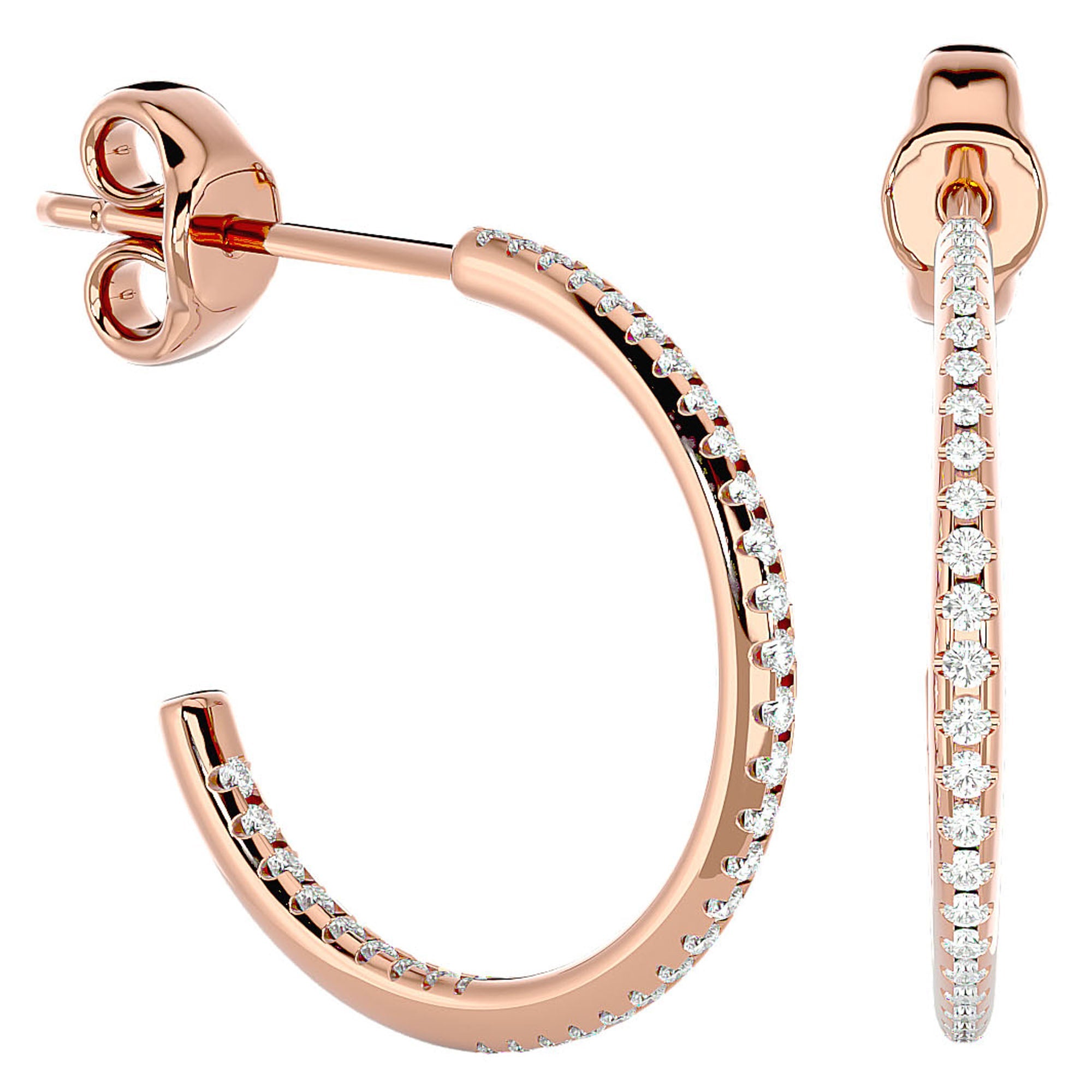 Cercei Cununa Nobilă din Aur 14k cu Moissanite de 0.38 ct din 14k Aur Roz - Castelo.ro