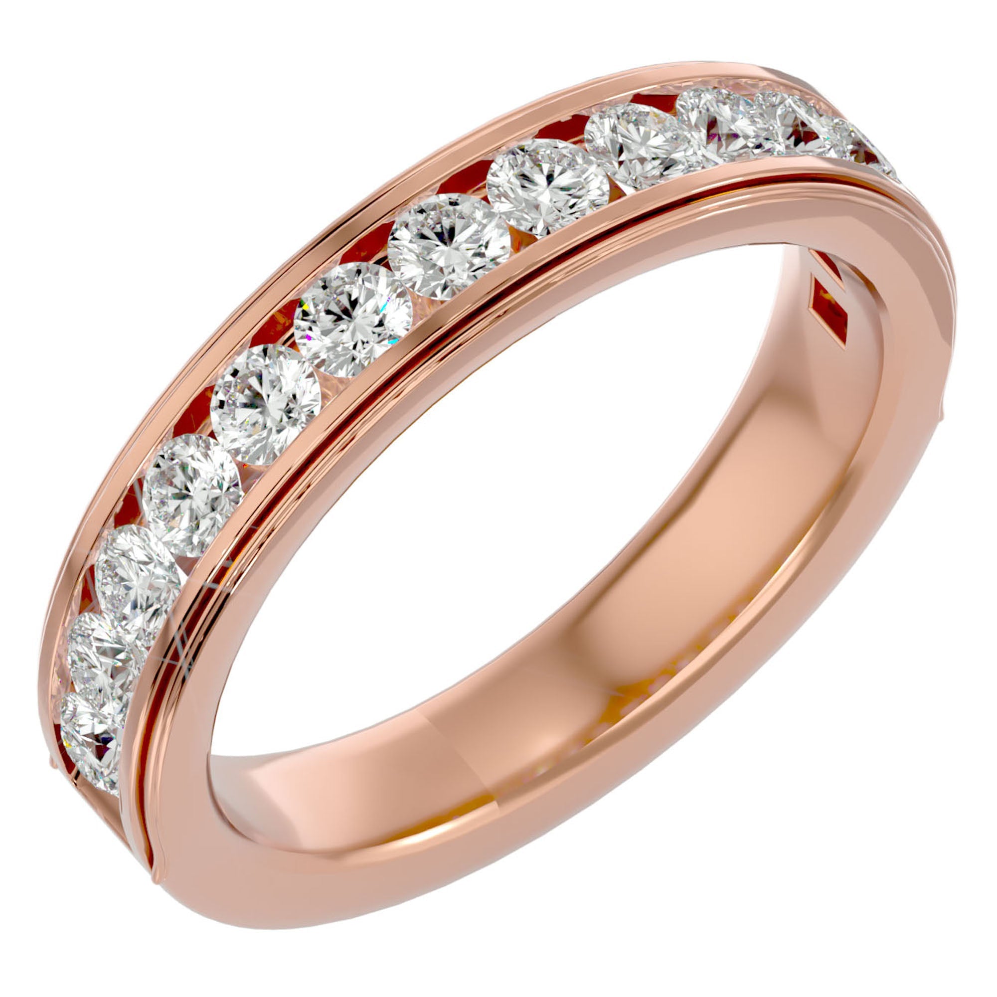 Verighetă cu Moissanite Eternity de 0.92 ct din 18k Aur Roz - Castelo.ro