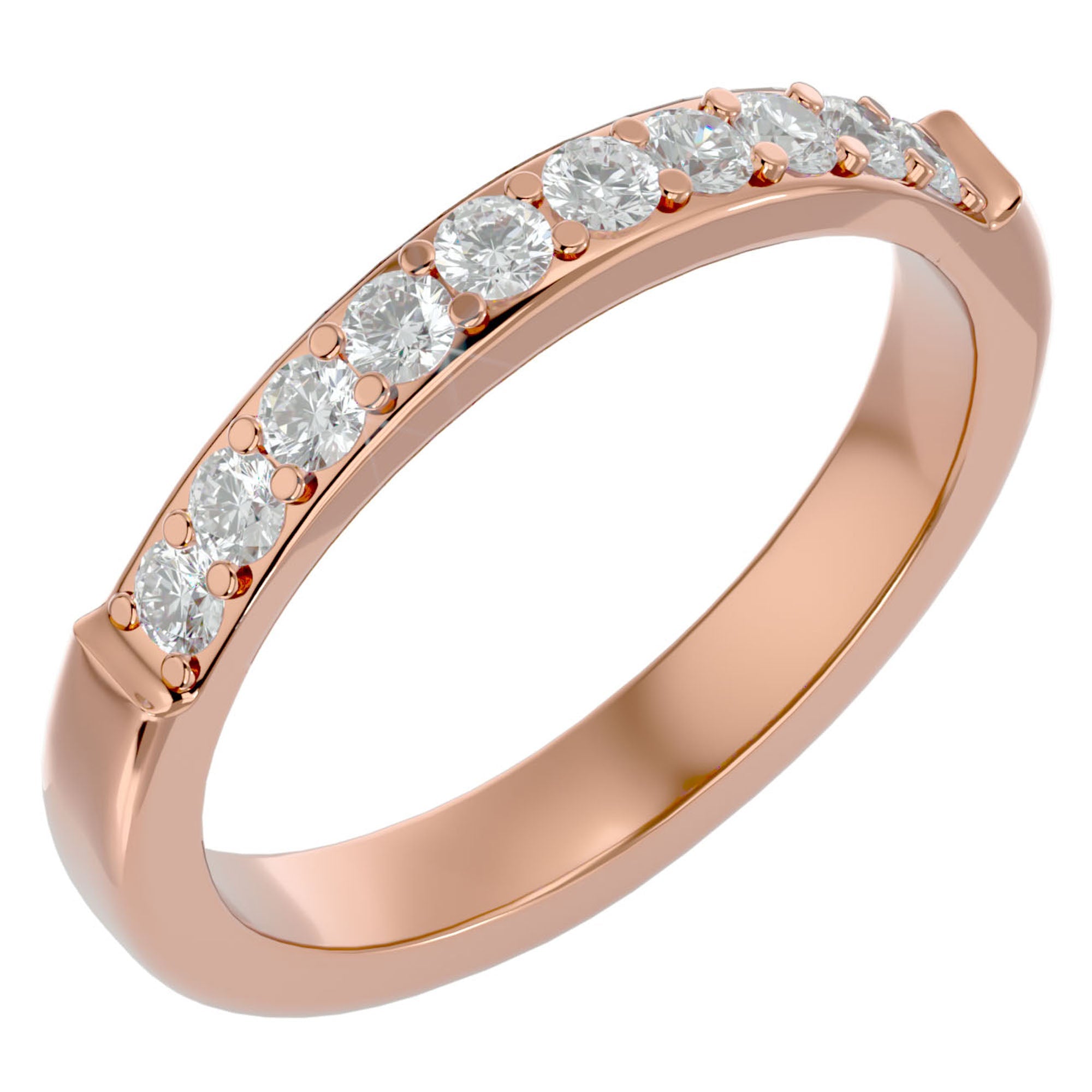 Inel Eternity Cu Moissanite de 0.40 ct din 18k Aur Roz - Castelo.ro