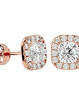 Cercei Stud Cu Moissanite de 2.06 ct din 18k Aur Roz - Castelo.ro