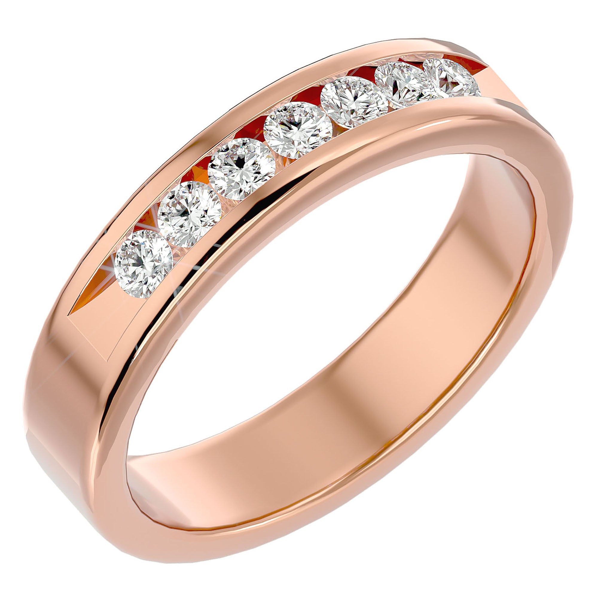 Inel Eternity Céline cu Diamant Naturale de 0.52 ct din 18k Aur Roz - Castelo.ro