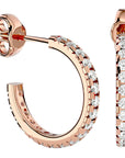 Cercei Hoop Cu Diamante Naturale de 0.70 ct din 18k Aur Roz - Castelo.ro