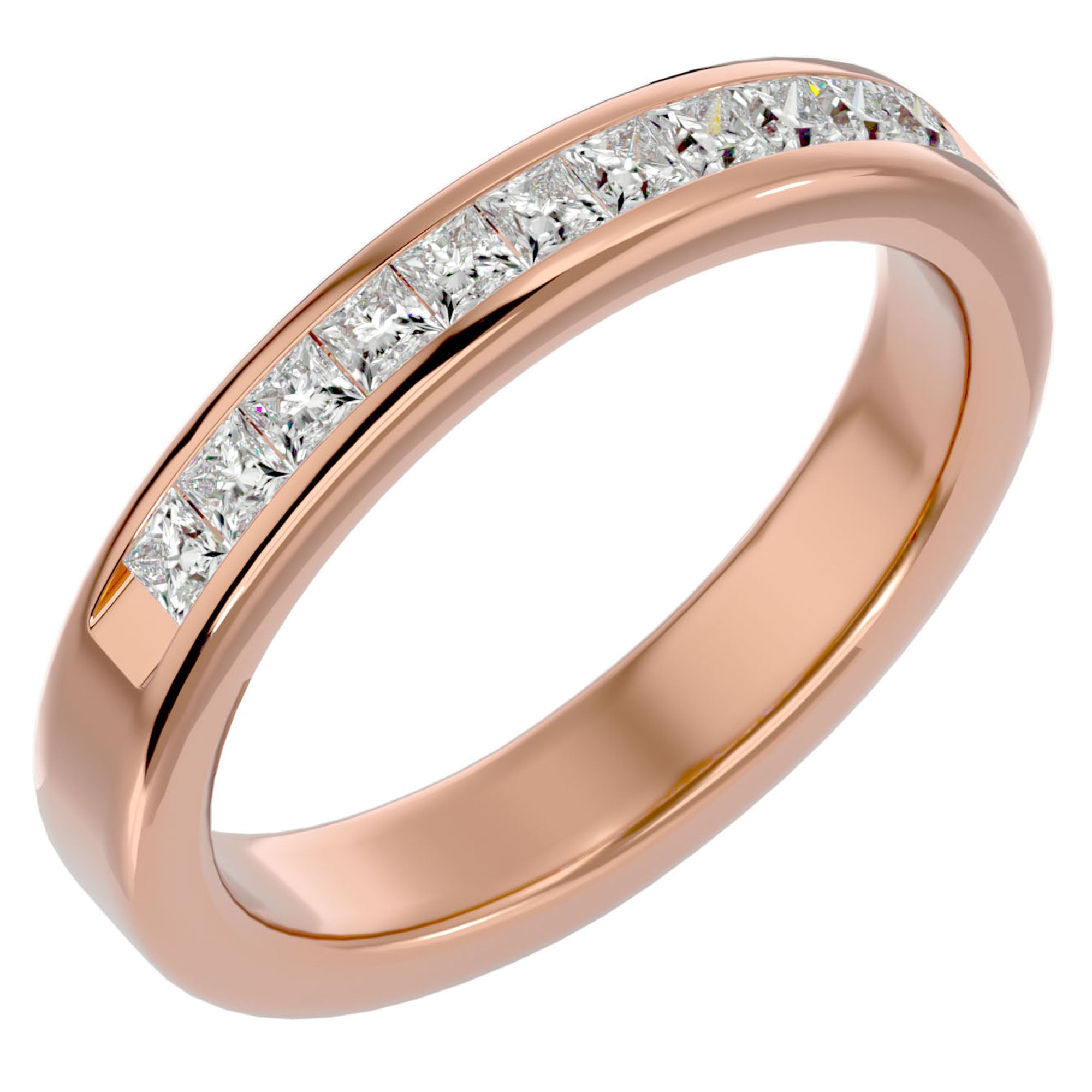 Verighetă din Aur 14k cu Moissanite Eternity de 0.55 ct din 14k Aur Roz - Castelo.ro