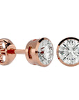 Cercei cu Diamant Natural In Montură Bezel de 1.18 ct din 18k Aur Roz - Castelo.ro