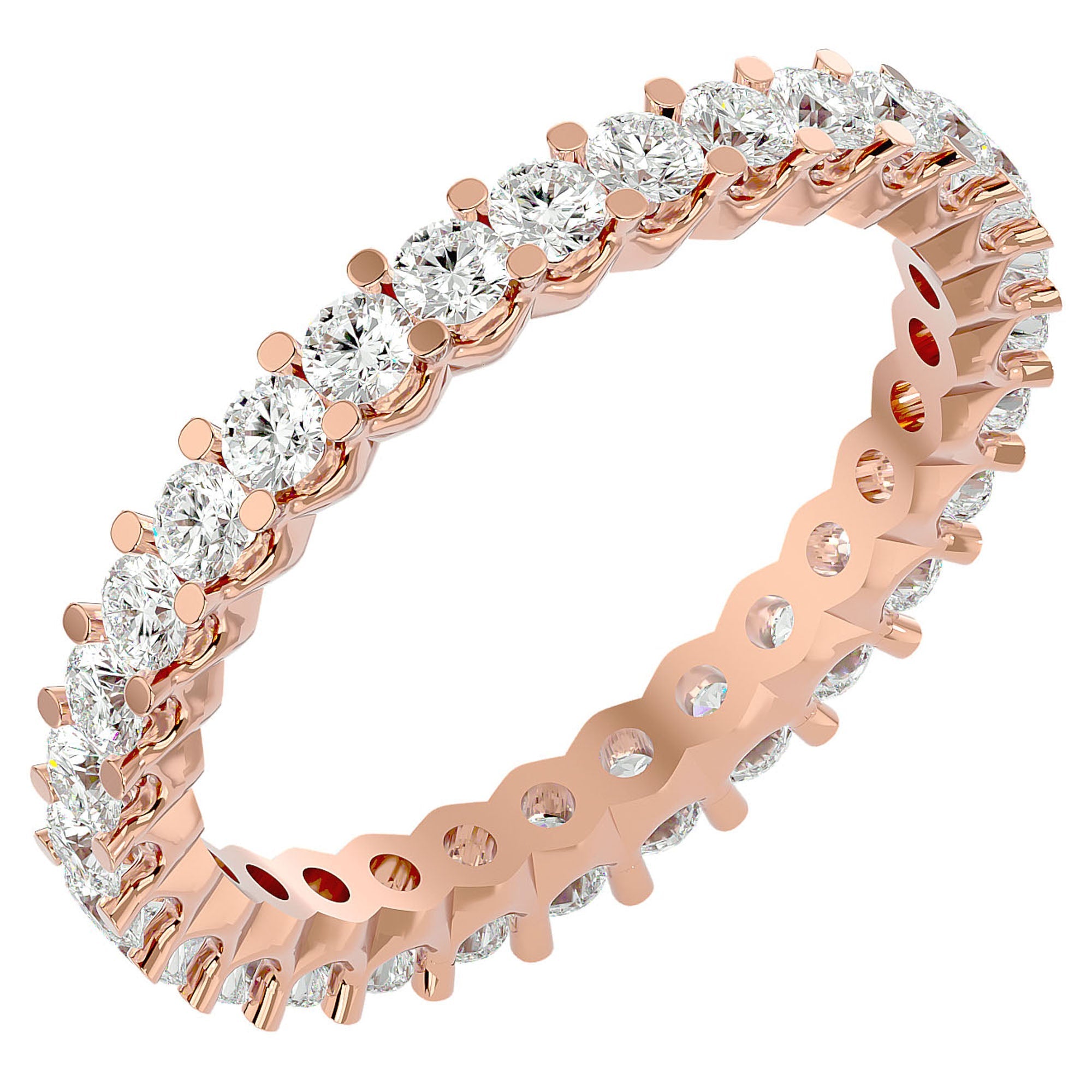 Inel Eternity din Aur 14k cu Diamante Create în Laborator de 1.12 ct din 14k Aur Roz - Castelo.ro