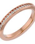 Inel Eternity Cu Moissanite de 0.19 ct din 18k Aur Roz - Castelo.ro
