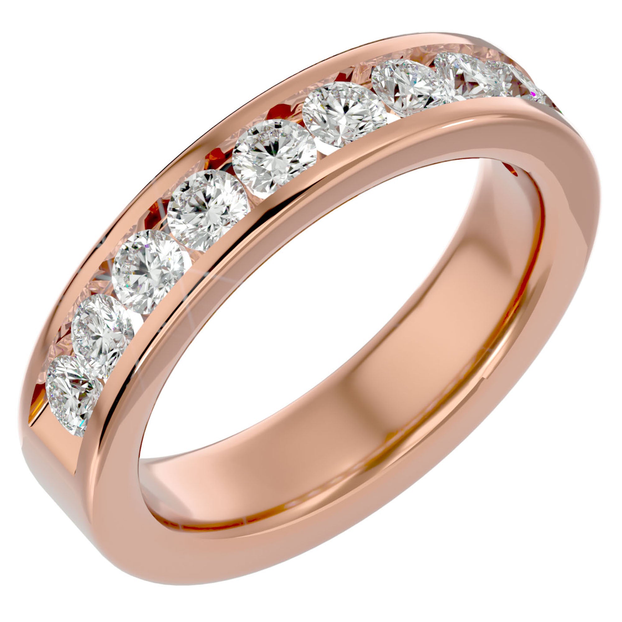 Verighetă cu Moissanite Eternity de 1.01 ct din 18k Aur Roz - Castelo.ro