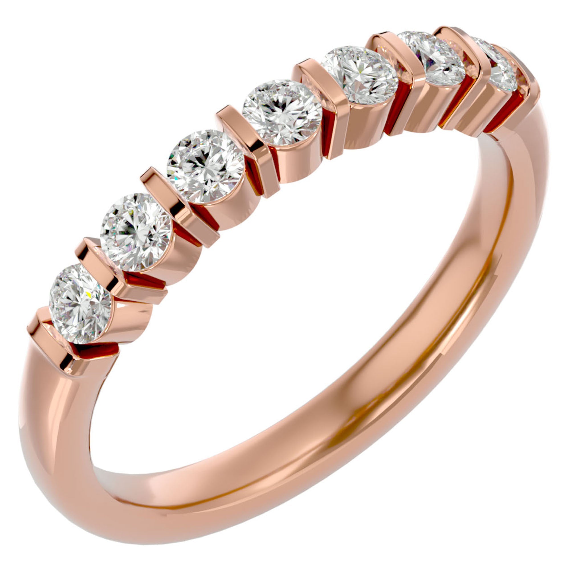 Inel Cu 7 Moissanite de 0.52 ct din 18k Aur Roz - Castelo.ro