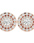 Cercei Halo Distins Cu Diamante Create în Laborator de 1.97 ct din 18k Aur Roz - Castelo.ro