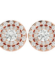 Cercei Halo Distins Cu Diamante Create în Laborator de 1.97 ct din 18k Aur Roz - Castelo.ro