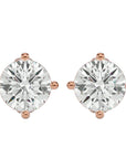Cercei Stud din Aur 14k Cu Diamante Create în Laborator Tăietură Rotundă Briliantă de 1.05 ct din 14k Aur Roz - Castelo.ro