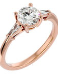 Inel de Logodnă cu Trei Diamante Naturale de 1.22 ct din 18k Aur Roz - Castelo.ro