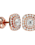 Cercei Stud Cu Diamante Create în Laborator de 2.2 ct din 18k Aur Roz - Castelo.ro