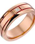 Verighetă Aurora cu Diamant Natural de 0.06 ct din 18k Aur Roz - Castelo.ro