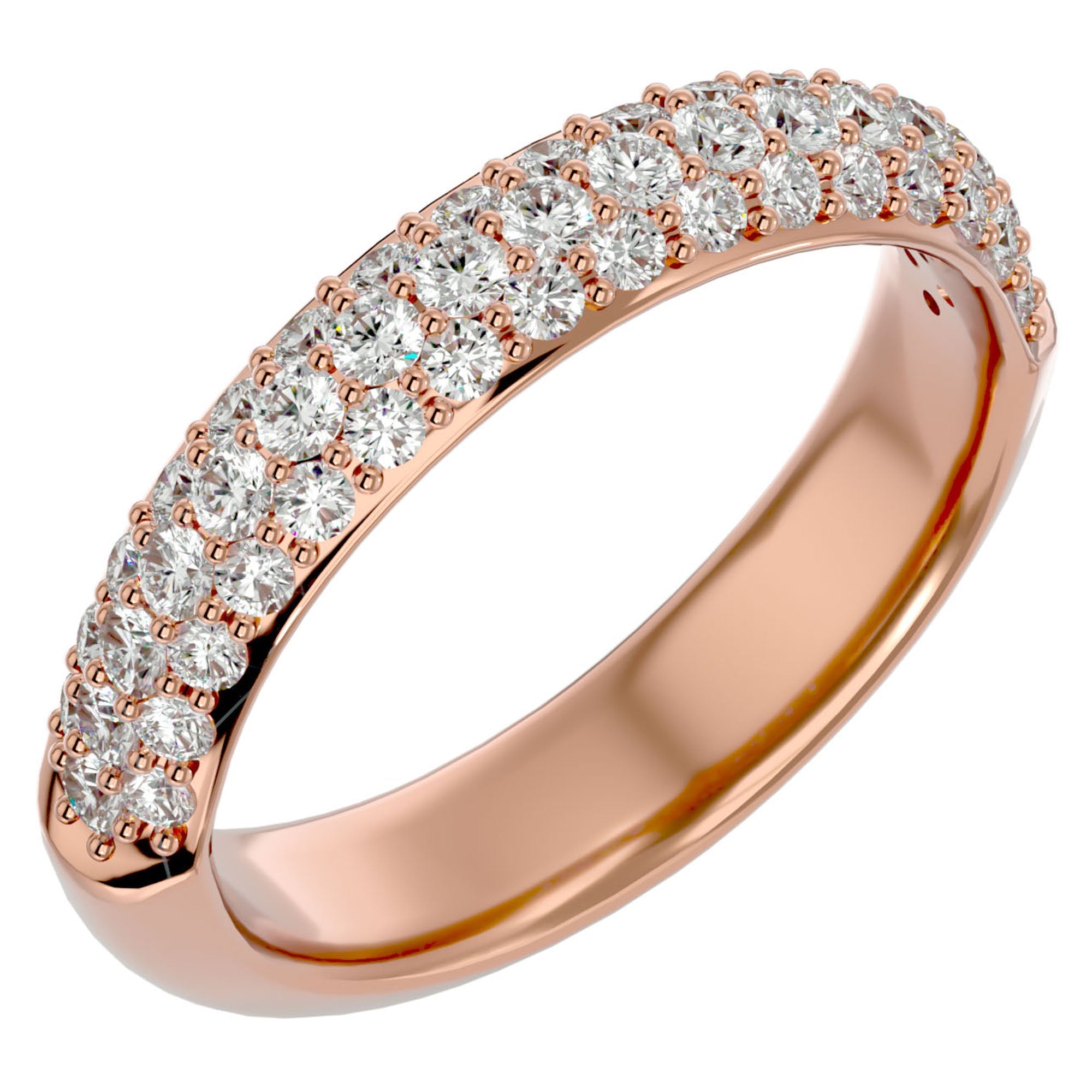 Inelul Promisiunii din Aur 14k cu Diamante Create în Laborator Pavé de 0.77 ct din 14k Aur Roz - Castelo.ro