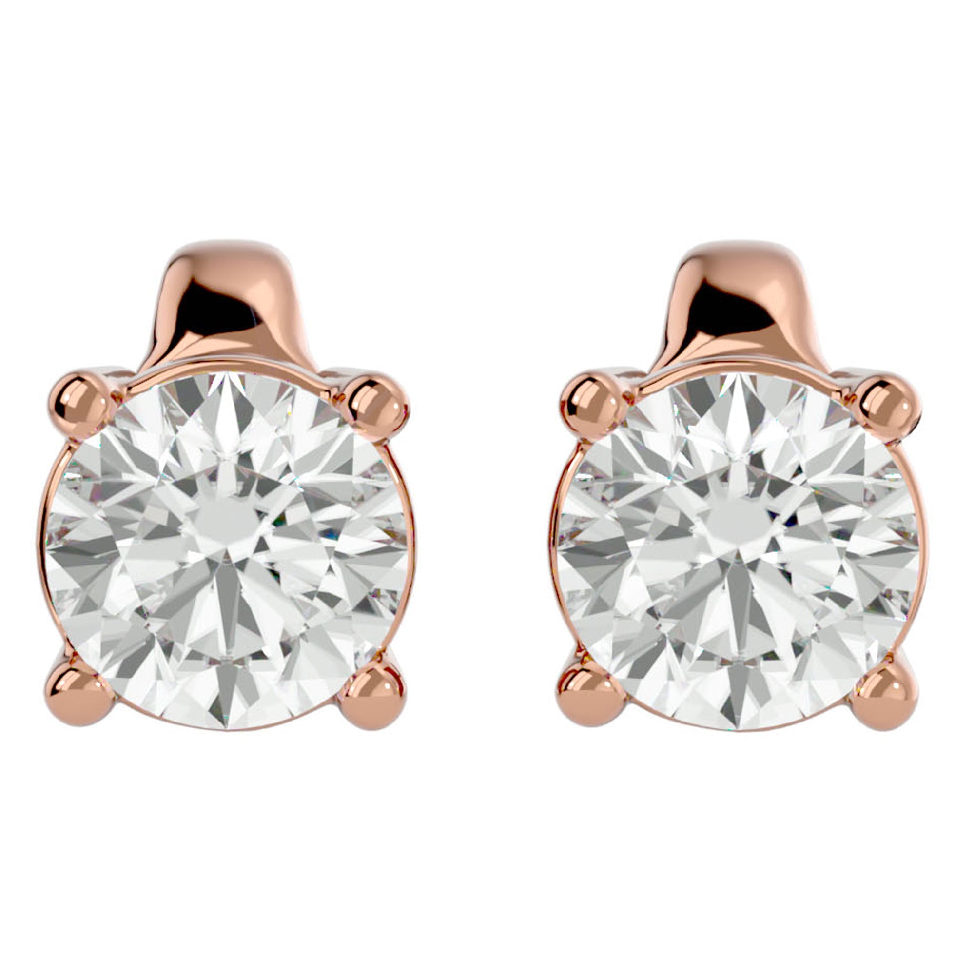Cercei Stud Solitaire din Aur 14k cu Diamante Naturale de 0.94 ct din 14k Aur Roz - Castelo.ro