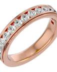 Verighetă cu Diamante Create în Laborator Eternity de 0.92 ct din 18k Aur Roz - Castelo.ro