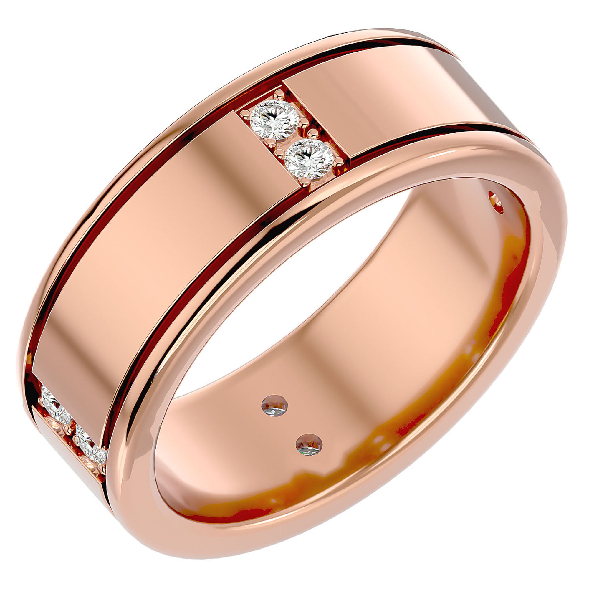 Verighetă Forte cu Diamante Naturale de 0.28 ct din 18k Aur Roz - Castelo.ro