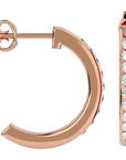 Cercei Hoop Nobili cu Diamante Naturale de 0.46 ct din 18k Aur Roz - Castelo.ro
