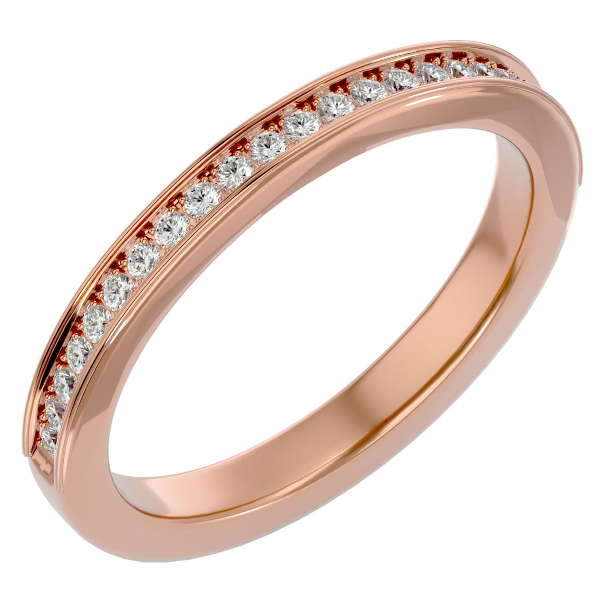 Inel Eternity Cu Diamante Naturale de 0.19 ct din 18k Aur Roz - Castelo.ro