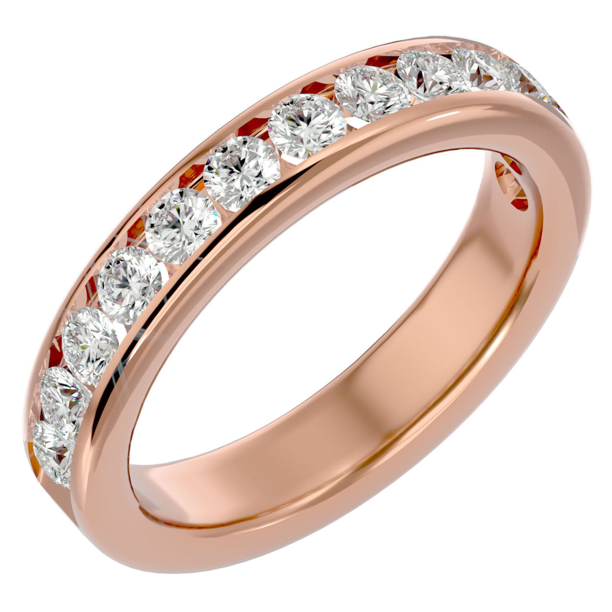Inel Eternity Cu Diamante Naturale de 0.96 ct din 18k Aur Roz - Castelo.ro