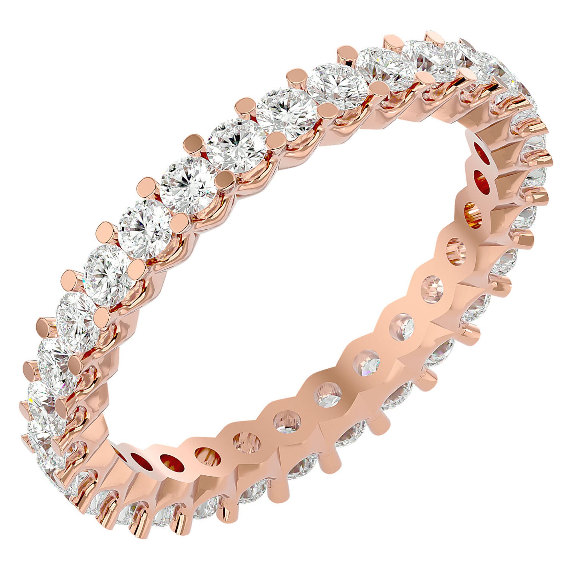 Inel Eternity cu Moissanite de 1.20 ct din 18k Aur Roz - Castelo.ro