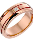 Verighetă Aurora din Aur 14k cu Diamant Natural de 0.06 ct din 14k Aur Roz - Castelo.ro