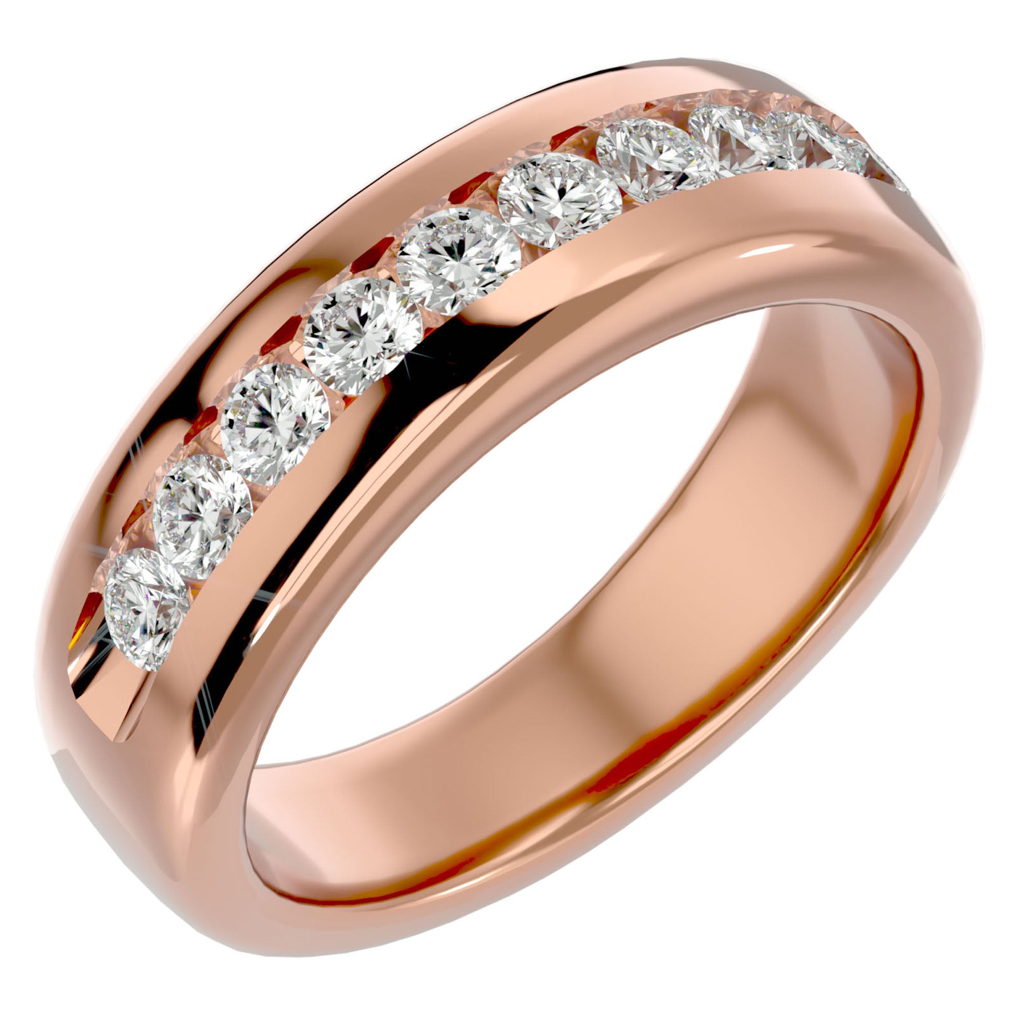 Verighetă Eternity cu Moissanite de 1.01 ct din 18k Aur Roz - Castelo.ro