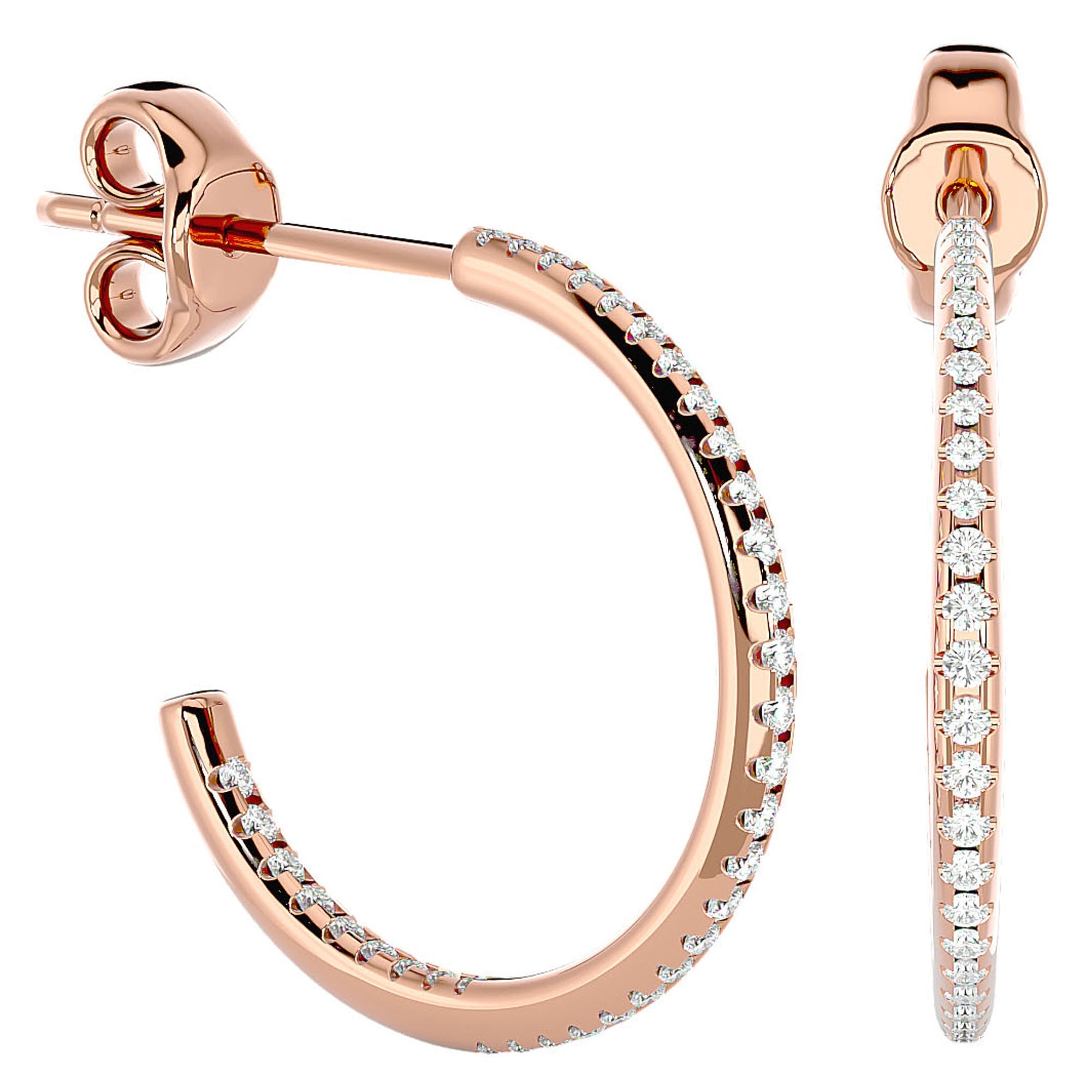 Cercei Cununa Nobilă din Aur 14k cu Diamante Create în Laborator de 0.38 ct din 14k Aur Roz - Castelo.ro