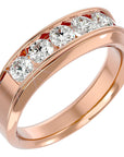 Verighetă Emilia din Aur 14k cu Moissanite de 1.29 ct din 14k Aur Roz - Castelo.ro