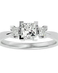 Inel de Logodnă Cu Trei Moissanite Tăietură Prințesă de 1.00 ct din Platina - Castelo.ro
